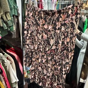 Free People Floral Jumpsuit - Black and Pink